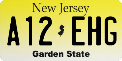 NJ license plate A12EHG