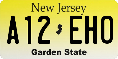 NJ license plate A12EHO