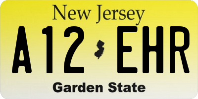 NJ license plate A12EHR