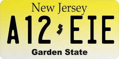 NJ license plate A12EIE