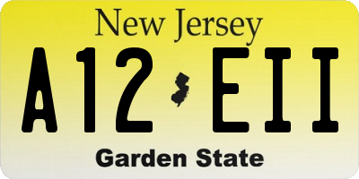 NJ license plate A12EII