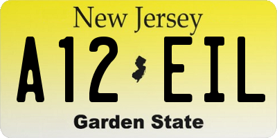 NJ license plate A12EIL