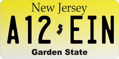 NJ license plate A12EIN