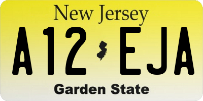 NJ license plate A12EJA