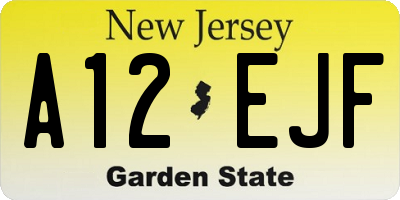 NJ license plate A12EJF