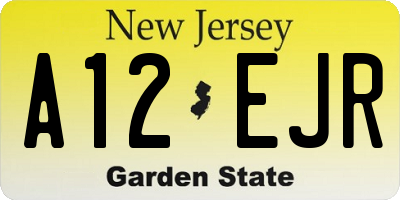 NJ license plate A12EJR