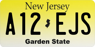 NJ license plate A12EJS