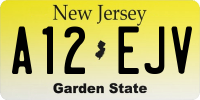 NJ license plate A12EJV