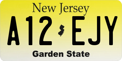 NJ license plate A12EJY