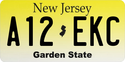 NJ license plate A12EKC