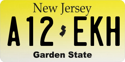 NJ license plate A12EKH
