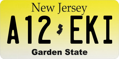 NJ license plate A12EKI