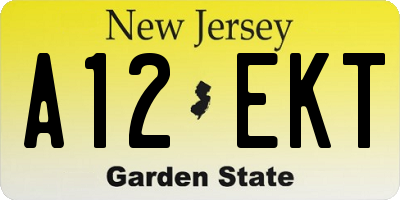 NJ license plate A12EKT