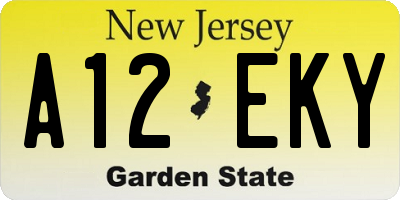 NJ license plate A12EKY