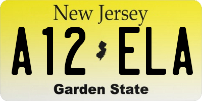 NJ license plate A12ELA