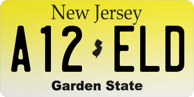 NJ license plate A12ELD
