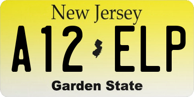 NJ license plate A12ELP