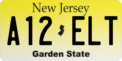 NJ license plate A12ELT