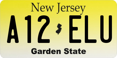 NJ license plate A12ELU