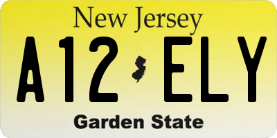 NJ license plate A12ELY