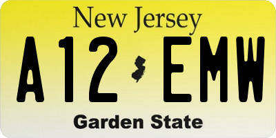 NJ license plate A12EMW