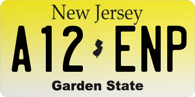 NJ license plate A12ENP