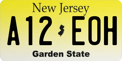 NJ license plate A12EOH