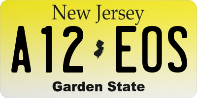NJ license plate A12EOS