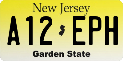 NJ license plate A12EPH