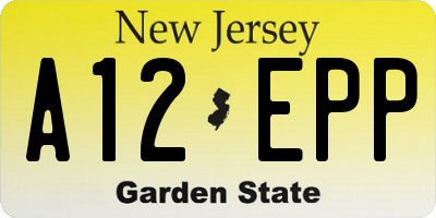 NJ license plate A12EPP