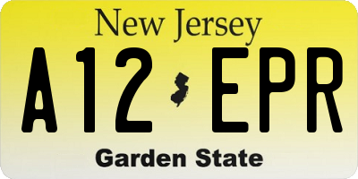 NJ license plate A12EPR