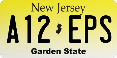 NJ license plate A12EPS