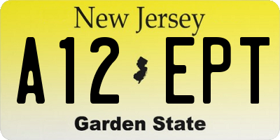 NJ license plate A12EPT