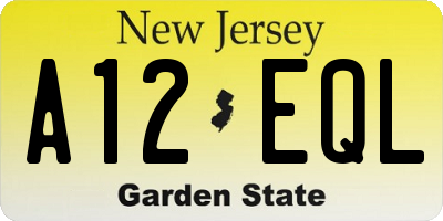 NJ license plate A12EQL