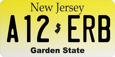NJ license plate A12ERB
