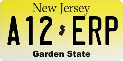 NJ license plate A12ERP