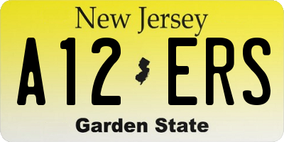 NJ license plate A12ERS