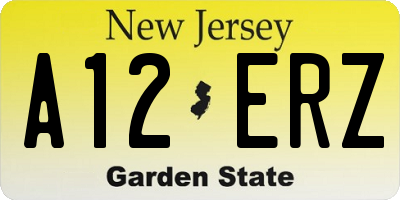 NJ license plate A12ERZ