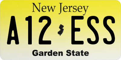 NJ license plate A12ESS