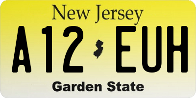 NJ license plate A12EUH