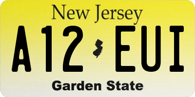 NJ license plate A12EUI