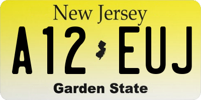 NJ license plate A12EUJ