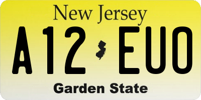 NJ license plate A12EUO