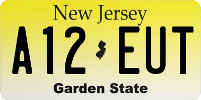 NJ license plate A12EUT