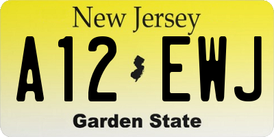 NJ license plate A12EWJ