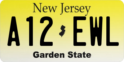 NJ license plate A12EWL