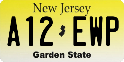NJ license plate A12EWP
