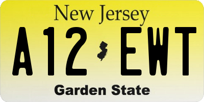 NJ license plate A12EWT