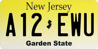 NJ license plate A12EWU