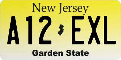 NJ license plate A12EXL